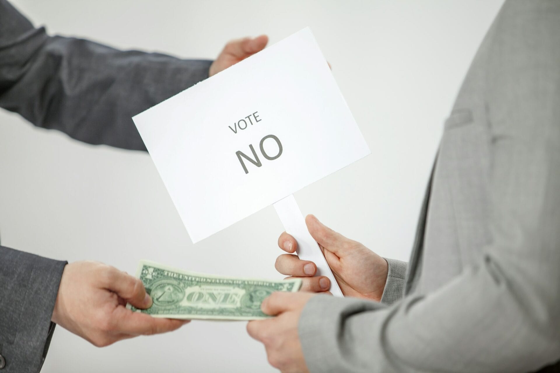 Saying 'no' when getting some money